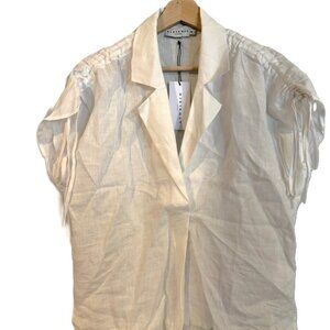 Harshman Azalea Blazer Shirt White 100% Linen Extra Small XS NWT